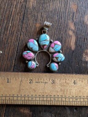 925 Sterling Cotton Candy Stone Pendant Necklace